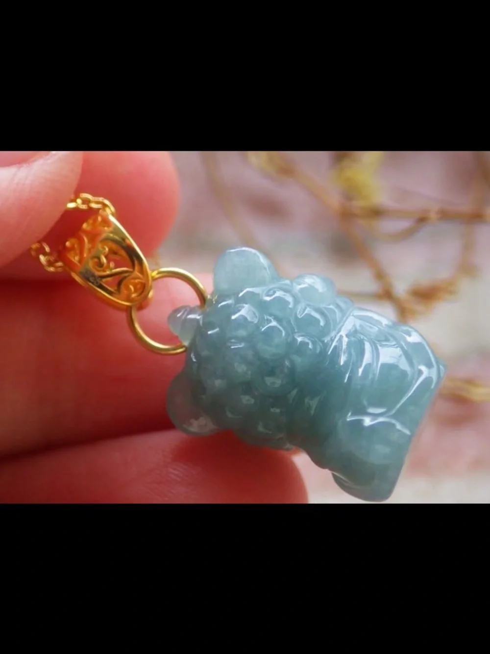 Sterling silver 925 jadeite Jade lion dance blue green certificate